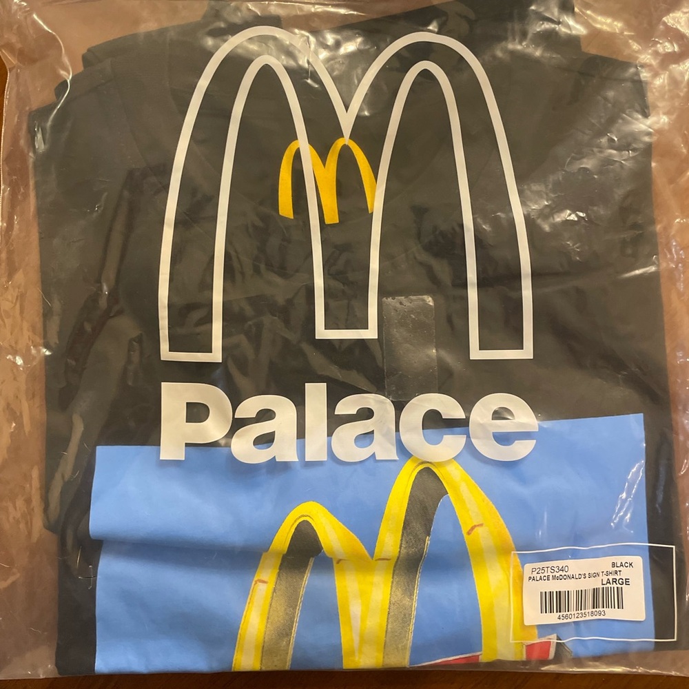 PALACE McDonalds Sign Black and Blue T-Shirt-New-Size L